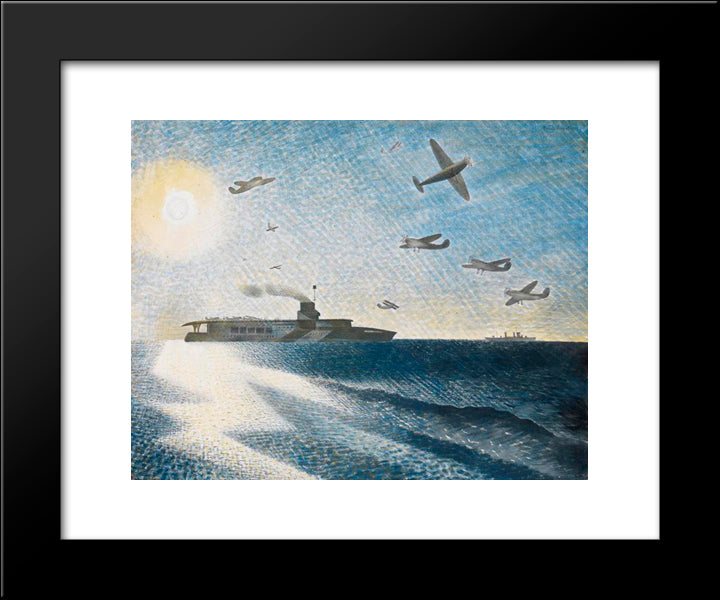 Hms Glorious In The Arctic 20x24 Black Modern Wood Framed Art Print Poster by Ravilious, Eric