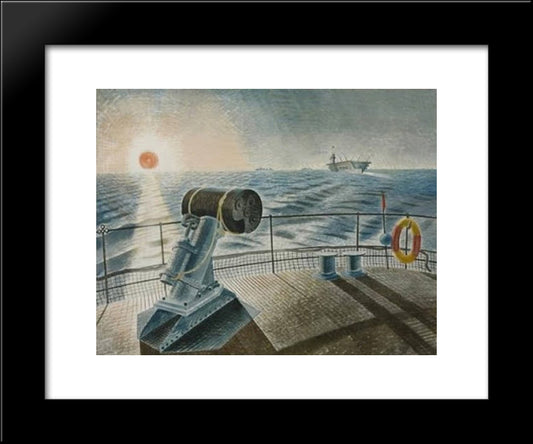 Midnight Sun 20x24 Black Modern Wood Framed Art Print Poster by Ravilious, Eric