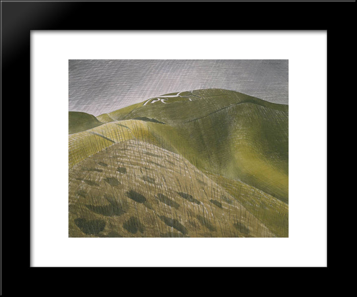 The Vale Of The White Horse 20x24 Black Modern Wood Framed Art Print Poster by Ravilious, Eric