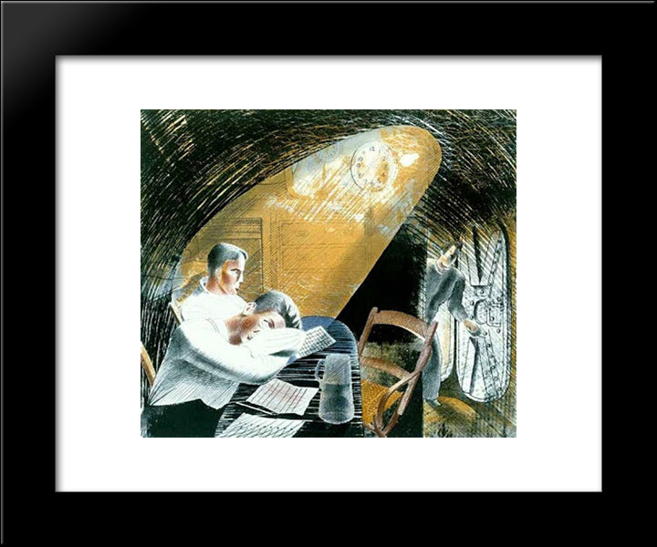 Ward Room 1 20x24 Black Modern Wood Framed Art Print Poster by Ravilious, Eric