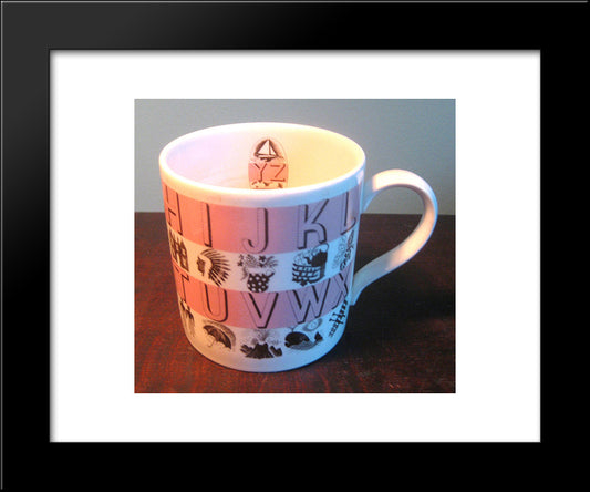Wedgwood Alphabet Cup 20x24 Black Modern Wood Framed Art Print Poster by Ravilious, Eric