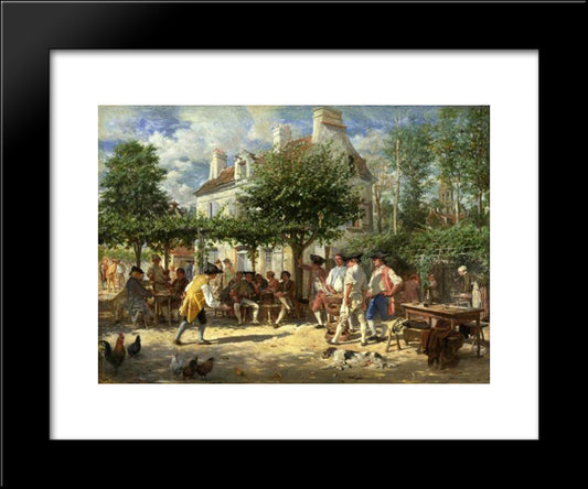 Dimanche A Poissy 20x24 Black Modern Wood Framed Art Print Poster by Meissonier, Ernest