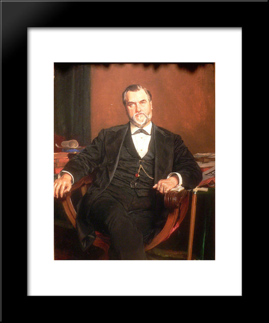 Leland Stanford 20x24 Black Modern Wood Framed Art Print Poster by Meissonier, Ernest