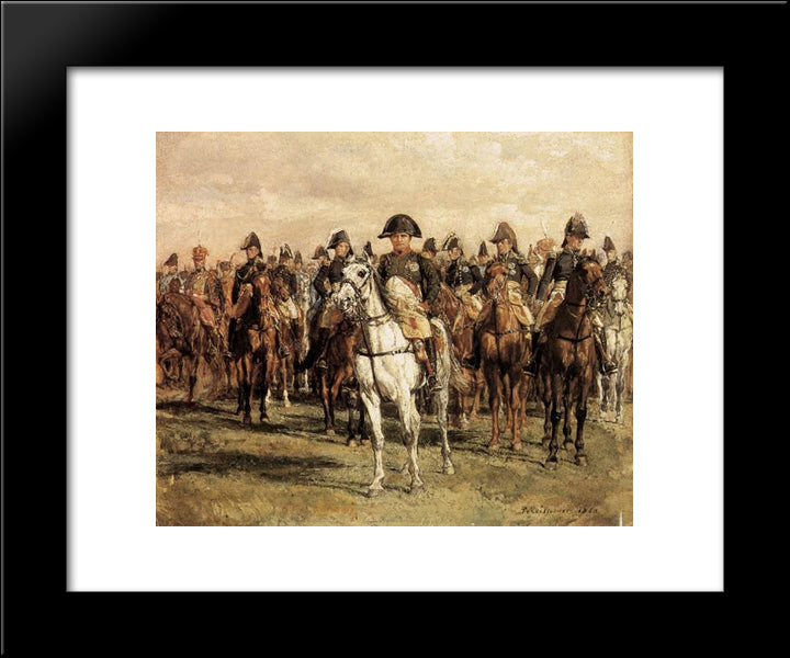 Napoleon And His Staff 20x24 Black Modern Wood Framed Art Print Poster by Meissonier, Ernest