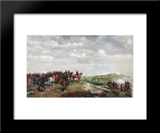 Napoleon Iii At The Battle Of Solferino 20x24 Black Modern Wood Framed Art Print Poster by Meissonier, Ernest