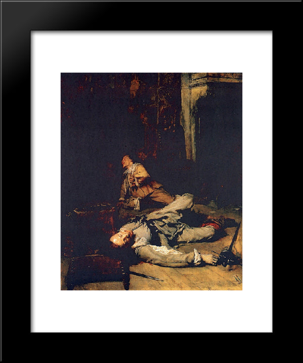 The End Of The Game Of Cards 20x24 Black Modern Wood Framed Art Print Poster by Meissonier, Ernest