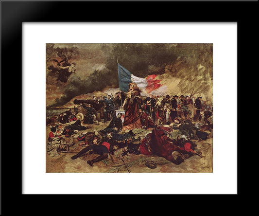 The Siege Of Paris In 1870 20x24 Black Modern Wood Framed Art Print Poster by Meissonier, Ernest