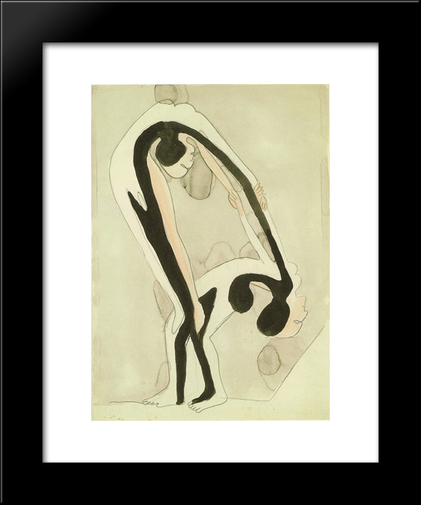 Arcrobats 20x24 Black Modern Wood Framed Art Print Poster by Kirchner, Ernst Ludwig