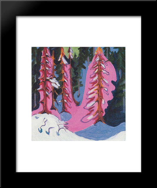 At The Forest Edge 20x24 Black Modern Wood Framed Art Print Poster by Kirchner, Ernst Ludwig