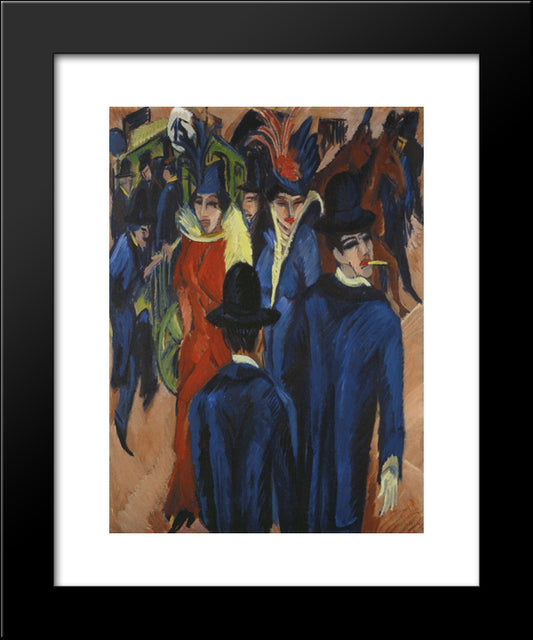 Berlin Street Scene 20x24 Black Modern Wood Framed Art Print Poster by Kirchner, Ernst Ludwig