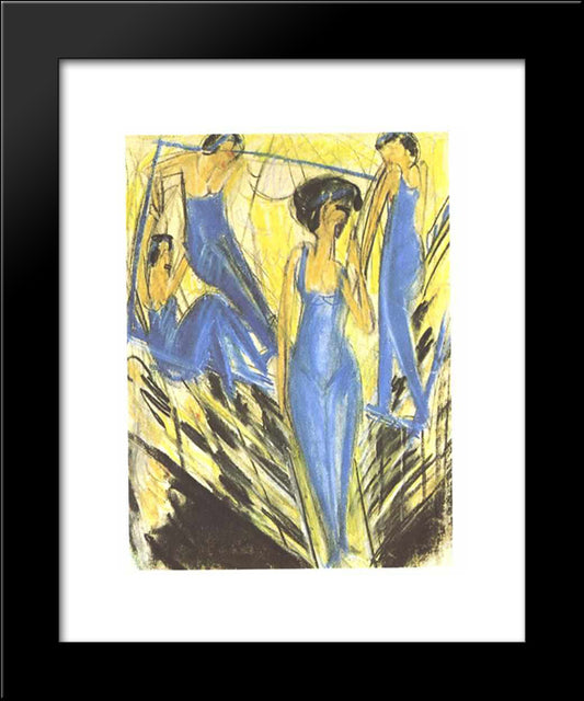 Blue Dressed Artists 20x24 Black Modern Wood Framed Art Print Poster by Kirchner, Ernst Ludwig