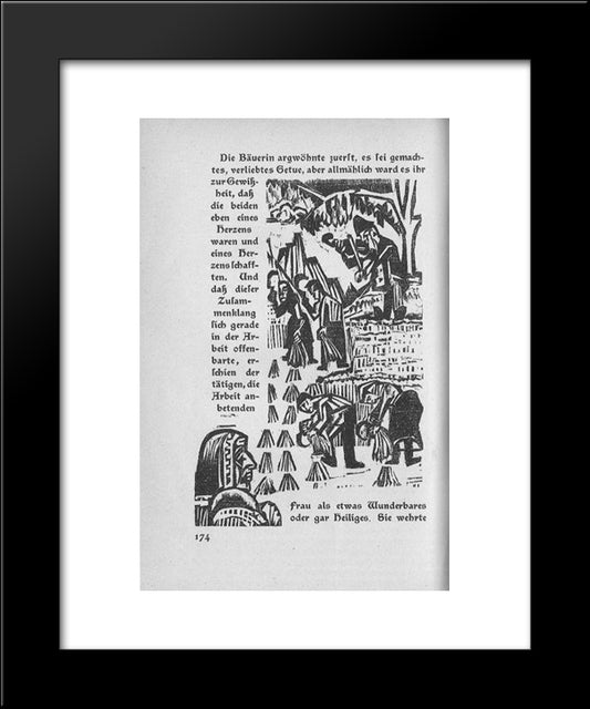 Book Illustration Side Of The Military Road 20x24 Black Modern Wood Framed Art Print Poster by Kirchner, Ernst Ludwig