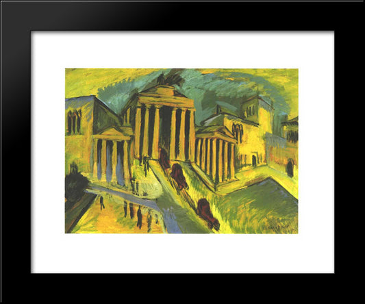 Brandenburg Gate In Berlin 20x24 Black Modern Wood Framed Art Print Poster by Kirchner, Ernst Ludwig