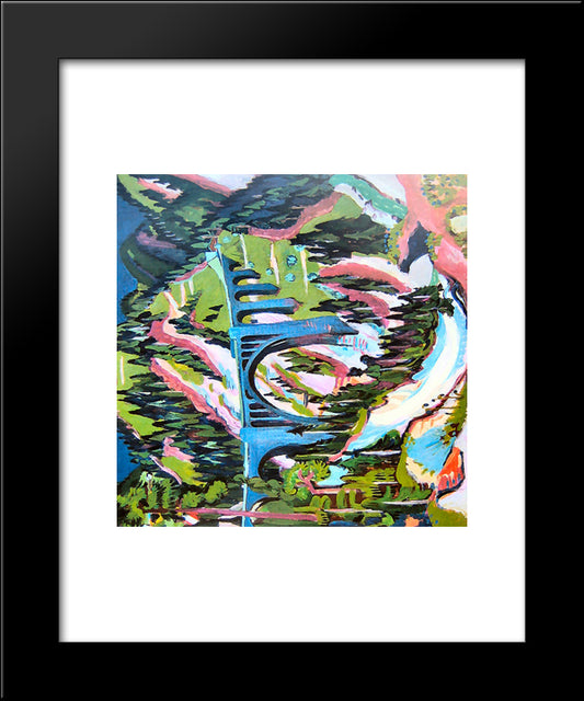 Bridge In Wiesen 20x24 Black Modern Wood Framed Art Print Poster by Kirchner, Ernst Ludwig