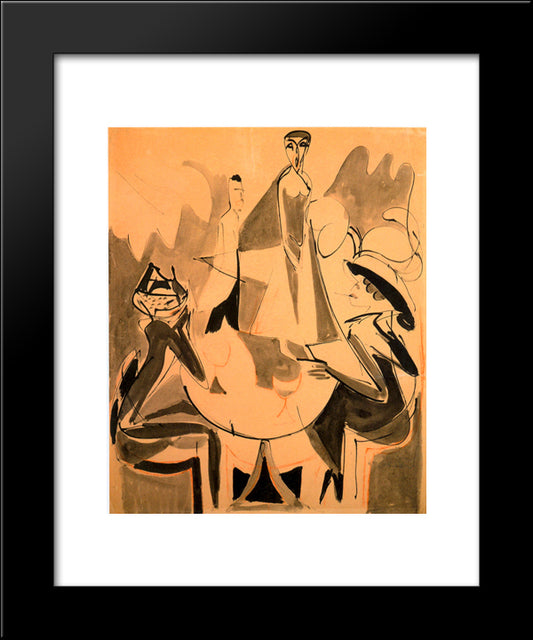 Cafe Chantant Ii 20x24 Black Modern Wood Framed Art Print Poster by Kirchner, Ernst Ludwig