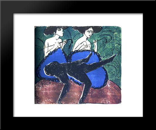 Cake-Walk 20x24 Black Modern Wood Framed Art Print Poster by Kirchner, Ernst Ludwig
