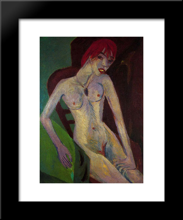 Capelli Rossi (Red Hair) 20x24 Black Modern Wood Framed Art Print Poster by Kirchner, Ernst Ludwig