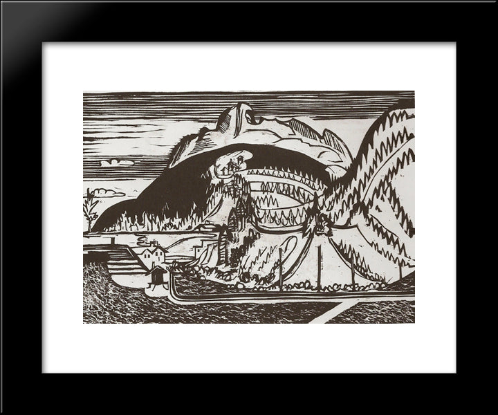Clavadel Mountain Seen From Frauenkirch 20x24 Black Modern Wood Framed Art Print Poster by Kirchner, Ernst Ludwig