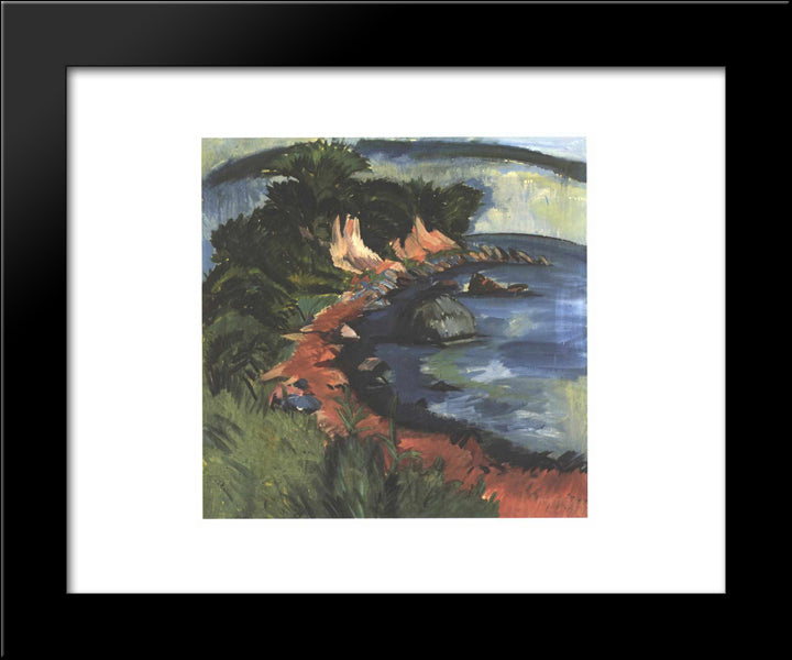 Coast Of Fehmarn 20x24 Black Modern Wood Framed Art Print Poster by Kirchner, Ernst Ludwig