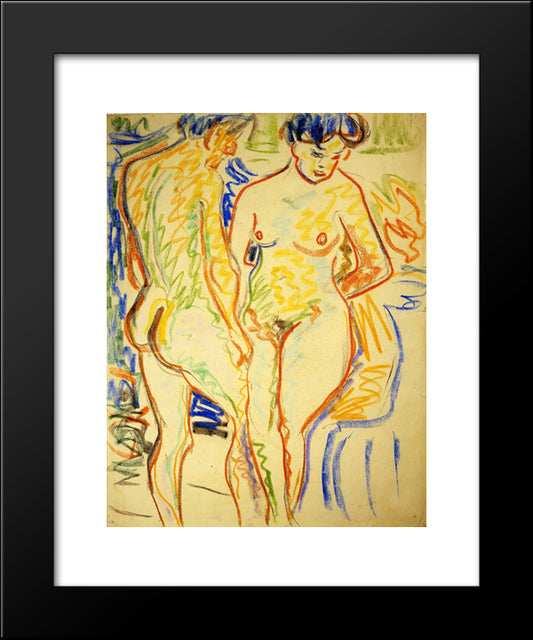 Couple 20x24 Black Modern Wood Framed Art Print Poster by Kirchner, Ernst Ludwig