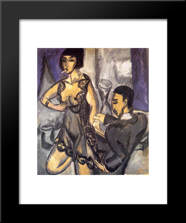 Couple In A Room 20x24 Black Modern Wood Framed Art Print Poster by Kirchner, Ernst Ludwig