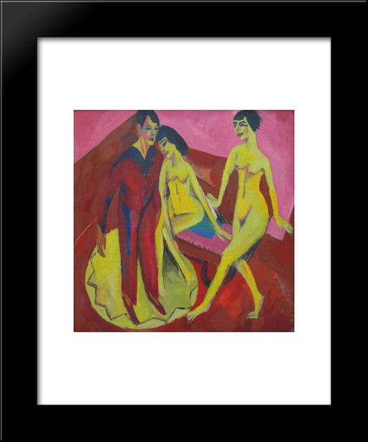 Dance School 20x24 Black Modern Wood Framed Art Print Poster by Kirchner, Ernst Ludwig