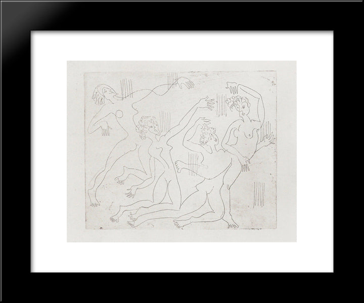 Dance Shool 20x24 Black Modern Wood Framed Art Print Poster by Kirchner, Ernst Ludwig