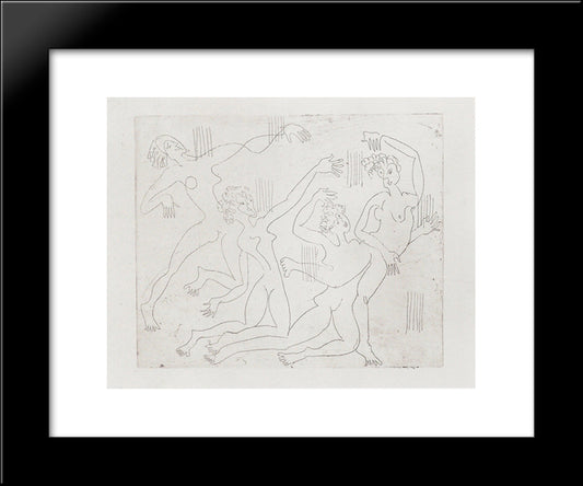 Dance Shool 20x24 Black Modern Wood Framed Art Print Poster by Kirchner, Ernst Ludwig