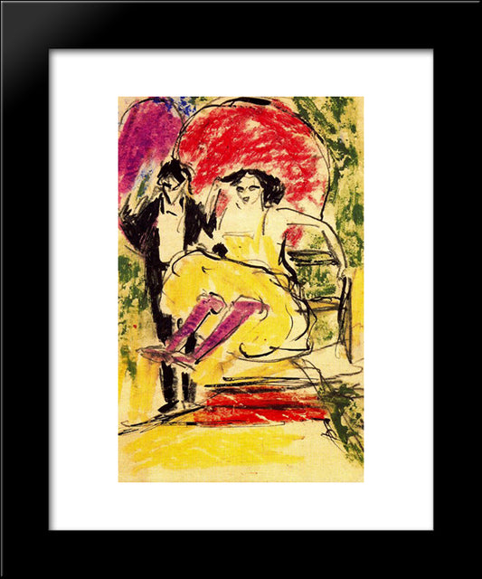 Dancing Couple Of The Variety 20x24 Black Modern Wood Framed Art Print Poster by Kirchner, Ernst Ludwig