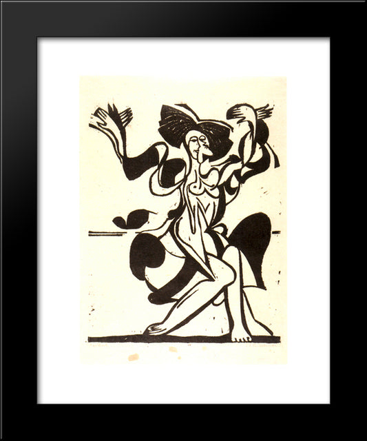 Dancing Mary Wigman 20x24 Black Modern Wood Framed Art Print Poster by Kirchner, Ernst Ludwig