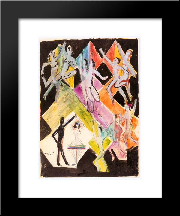 Design For The Wall Painting Colourful Dance 20x24 Black Modern Wood Framed Art Print Poster by Kirchner, Ernst Ludwig