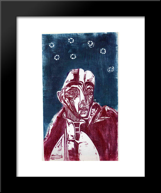 Donna Nella Notte 20x24 Black Modern Wood Framed Art Print Poster by Kirchner, Ernst Ludwig