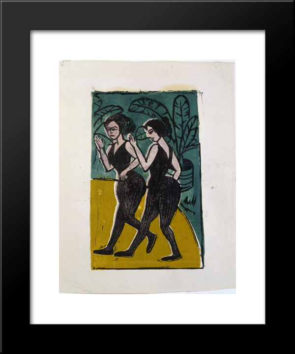 English Dancers 20x24 Black Modern Wood Framed Art Print Poster by Kirchner, Ernst Ludwig