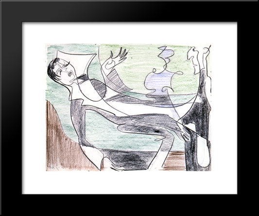 Entertainment 20x24 Black Modern Wood Framed Art Print Poster by Kirchner, Ernst Ludwig