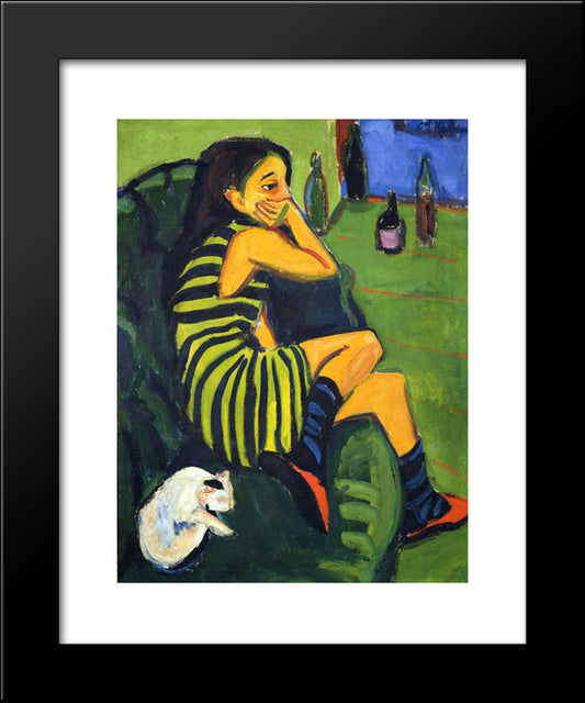 Female Artist 20x24 Black Modern Wood Framed Art Print Poster by Kirchner, Ernst Ludwig