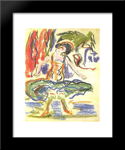 Female Cabaret Dancer 20x24 Black Modern Wood Framed Art Print Poster by Kirchner, Ernst Ludwig