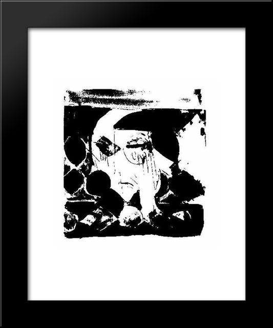 Female Head 20x24 Black Modern Wood Framed Art Print Poster by Kirchner, Ernst Ludwig