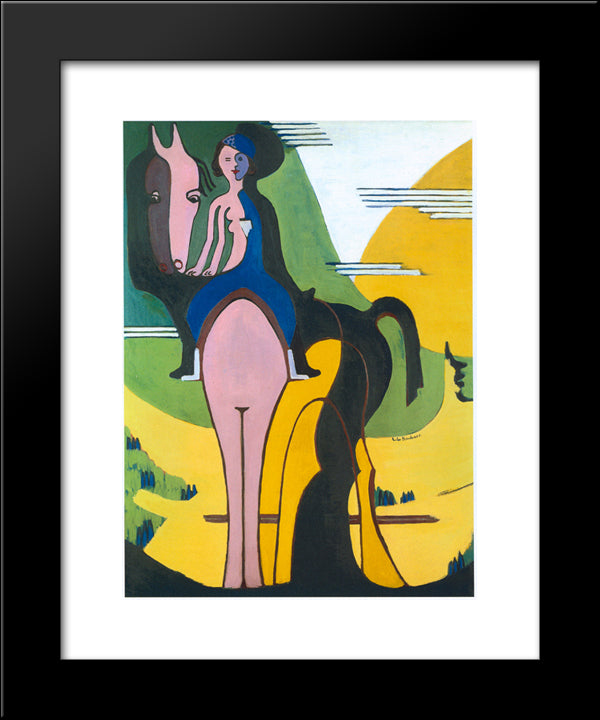 Female Rider 20x24 Black Modern Wood Framed Art Print Poster by Kirchner, Ernst Ludwig