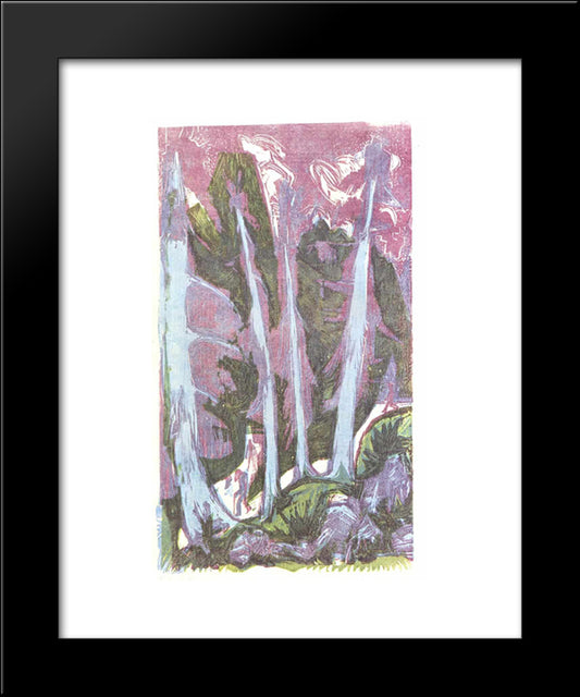 Firs 20x24 Black Modern Wood Framed Art Print Poster by Kirchner, Ernst Ludwig