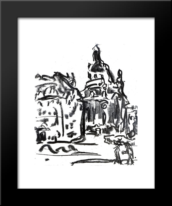 Frauenkirche 20x24 Black Modern Wood Framed Art Print Poster by Kirchner, Ernst Ludwig