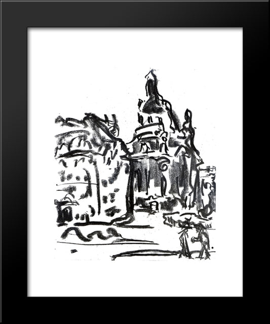 Frauenkirche 20x24 Black Modern Wood Framed Art Print Poster by Kirchner, Ernst Ludwig