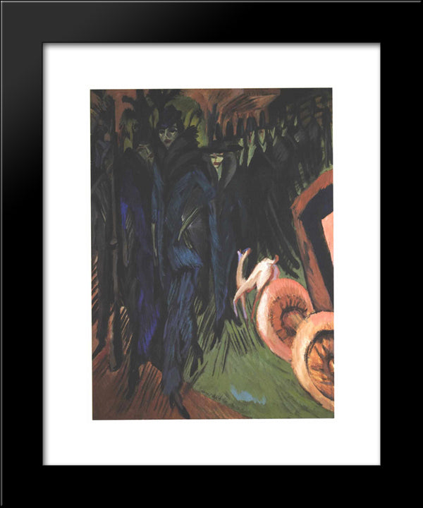 Friedrichstrasse, Berlin 20x24 Black Modern Wood Framed Art Print Poster by Kirchner, Ernst Ludwig