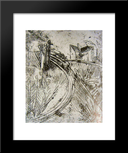 Gasometer In Schoneberg 20x24 Black Modern Wood Framed Art Print Poster by Kirchner, Ernst Ludwig