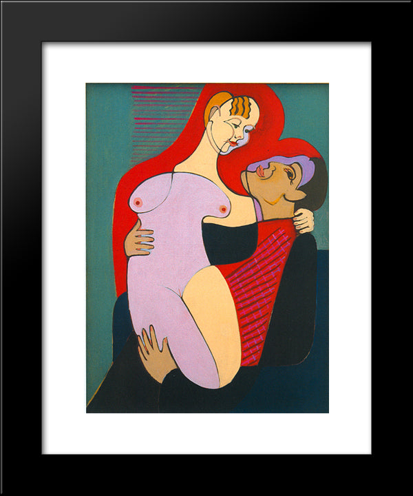 Great Lovers (Mr And Miss Hembus) 20x24 Black Modern Wood Framed Art Print Poster by Kirchner, Ernst Ludwig