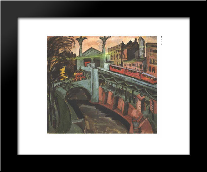 Hallesches Tor, Berlin 20x24 Black Modern Wood Framed Art Print Poster by Kirchner, Ernst Ludwig