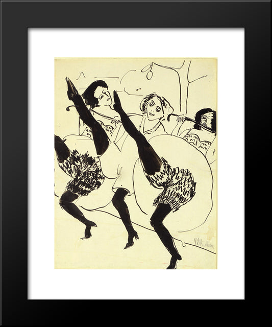 Hamburg Dancers 20x24 Black Modern Wood Framed Art Print Poster by Kirchner, Ernst Ludwig