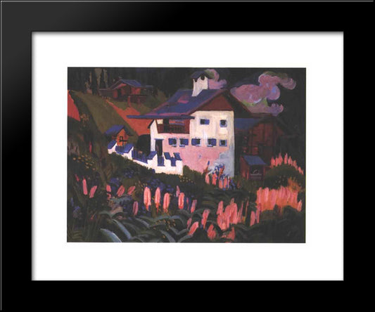 House In The Meadows 20x24 Black Modern Wood Framed Art Print Poster by Kirchner, Ernst Ludwig