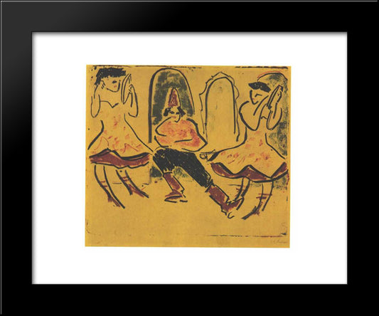 Hungarian Dance 20x24 Black Modern Wood Framed Art Print Poster by Kirchner, Ernst Ludwig