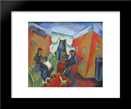 Interieur 20x24 Black Modern Wood Framed Art Print Poster by Kirchner, Ernst Ludwig