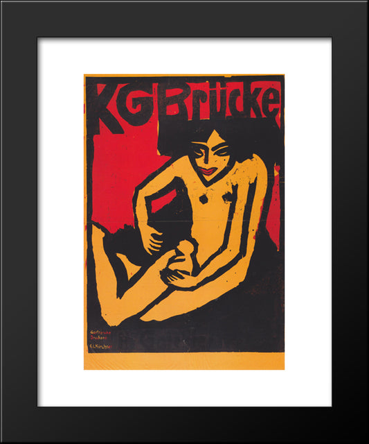 Kg Brucke 20x24 Black Modern Wood Framed Art Print Poster by Kirchner, Ernst Ludwig